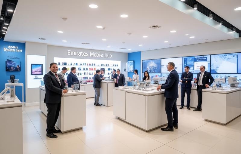 Photo of the Emirates Mobile Hub store interior or team